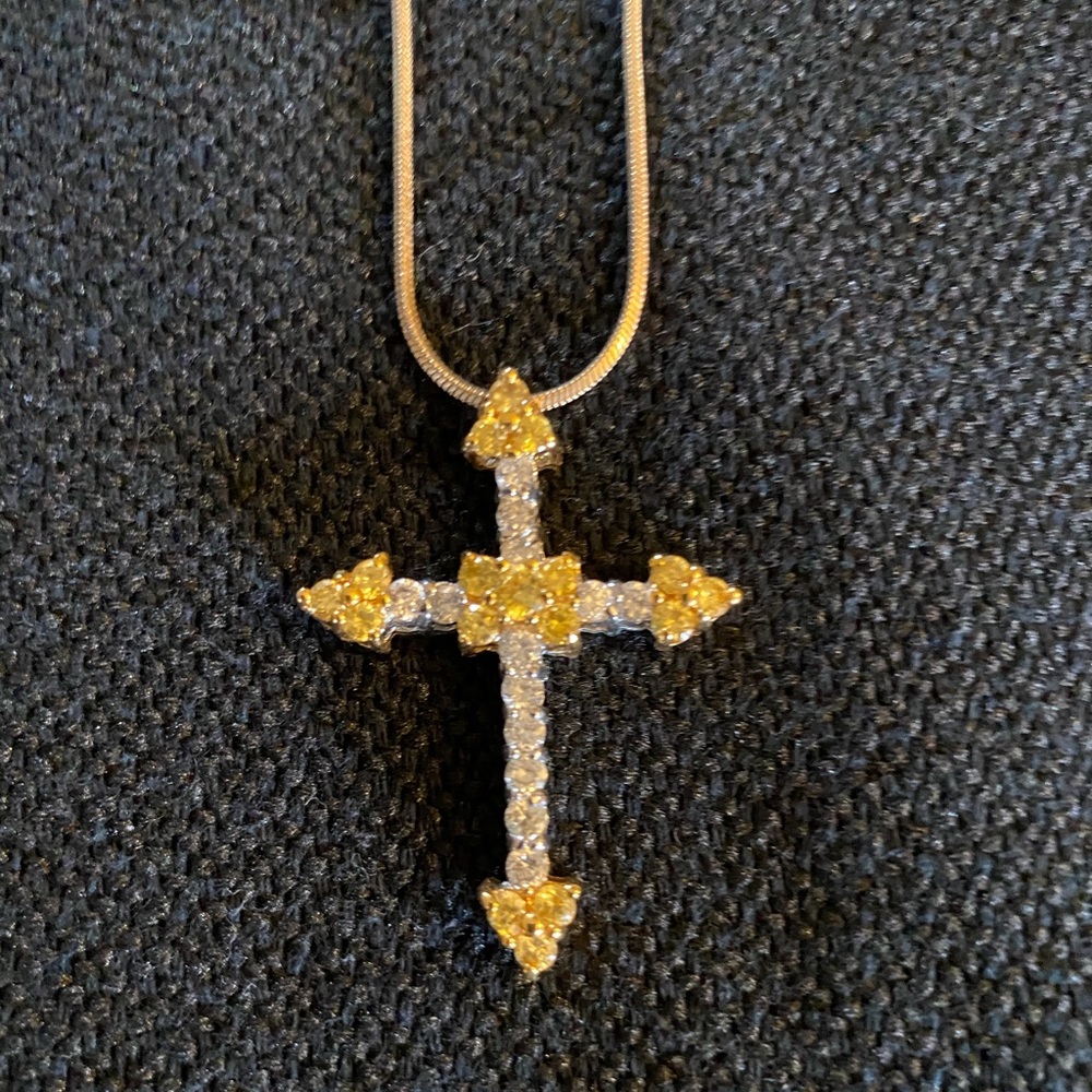 Cubic Zirconia Cross Necklace